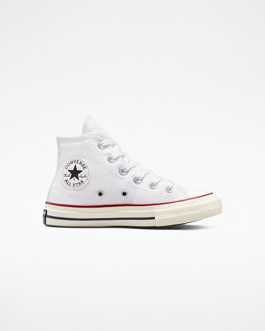 Chlapecké Boty Vysoké Converse Chuck 70 Vintage Platene Bílé Tmavě Červené | CZ RSPO96